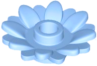 Plant, Sunflower 2 x 2 with 16 Petals in Bright Light Blue