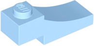 Brick Curved, 3 x 1 with 1/3 Inverted Cutout in Bright Light Blue