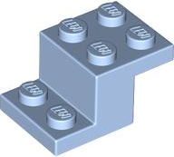 Bracket 3 x 2 x 1 1/3 with Bottom Stud Holder in Bright Light Blue
