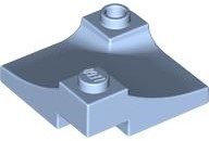Brick Curved, Internal Double, 3 x 3 with 1/3 Inverted Cutout, Corner in Bright Light Blue