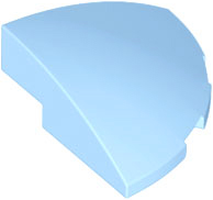 Brick Round Corner, Curved 3 x 3 x 1 Quarter Circle in Bright Light Blue