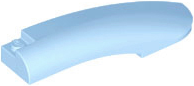 Brick Round, Curved 10 x 2 x 2 with Rounded End Right in Bright Light Blue