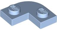 Plate Round Corner 2 x 2 with 1 x 1 Cutout in Bright Light Blue