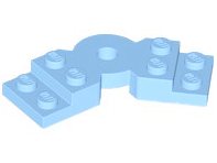 Plate Angled 2 x 2 with Step and Hole in Center in Bright Light Blue