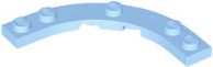 Plate Round Corner 5 x 5 with 4 x 4 Round Cutout in Bright Light Blue