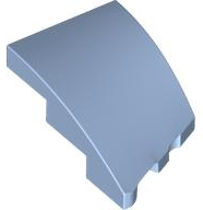 Brick Wedged, Curved 3 x 2 with Stud Notch Left in Bright Light Blue