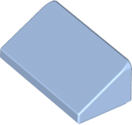 Brick Sloped 30° 1 x 2 x 2/3 in Bright Light Blue
