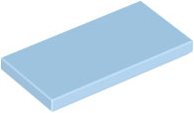 Tile 2 x 4 with Groove in Bright Light Blue