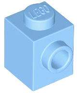 Brick Special 1 x 1 with Stud on 1 Side in Bright Light Blue