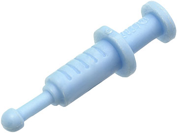 Equipment Medical Syringe in Bright Light Blue