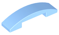 Brick Curved 4 x 1 Double, No Studs in Bright Light Blue