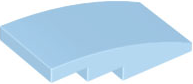 Brick Curved 4 x 2 No Studs in Bright Light Blue