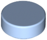 Tile Round 1 x 1 in Bright Light Blue