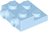 Plate Special 2 x 2 x 2/3 with Two Studs On Side and Two Raised [Solid Anti-stud] in Bright Light Blue