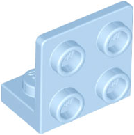 Bracket 1 x 2 - 2 x 2 Inverted in Bright Light Blue