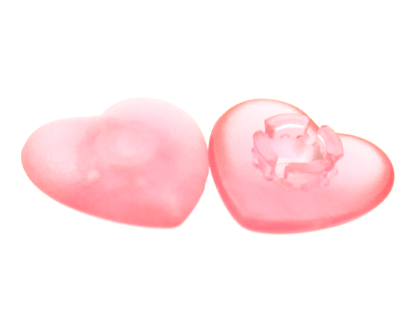 Clikits Icon, Heart 2 x 2 Small with Pin [Frosted] in Trans-Pink