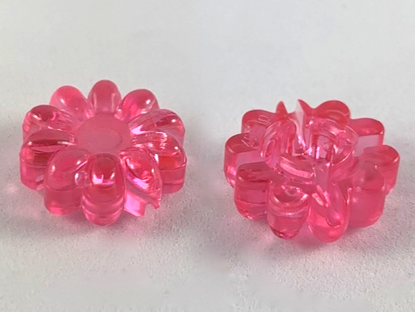 Clikits Icon, Flower 2 x 2 Large, 10 Petals with Hole in Trans-Pink