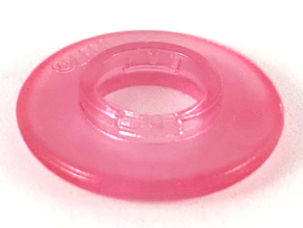 Clikits Bead, Ring Thin Large with Hole with Low Connector in Trans-Pink