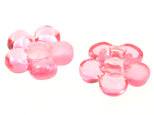Clikits Icon, Flower 2 x 2 Small, 5 Petals with Pin [Polished] in Trans-Pink