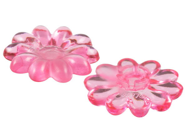 Clikits Icon, Flower 2 x 2 Large, 10 Petals with Pin [Polished] in Trans-Pink