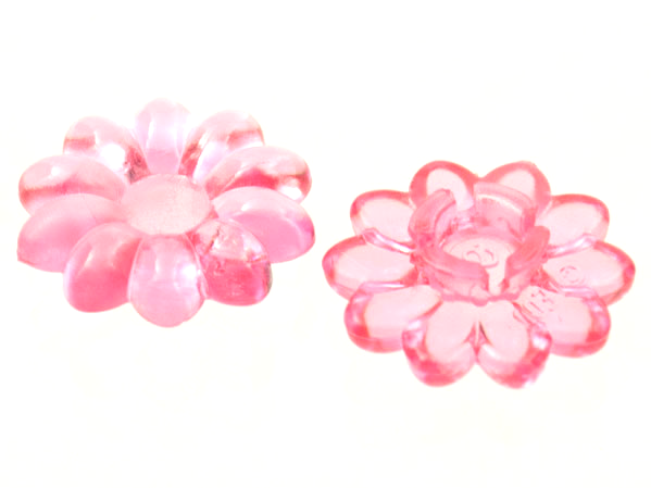Clikits Icon, Flower 2 x 2 Small, 10 Petals with Pin [Polished] in Trans-Pink