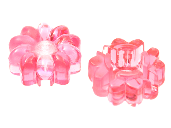 Clikits Icon, Flower 2 x 2 Small, 10 Petals with Hole [Polished] in Trans-Pink