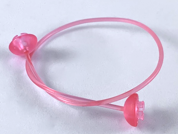 Clikits Cord, Jelly String, 170mm, with Same Colored Caps in Trans-Pink