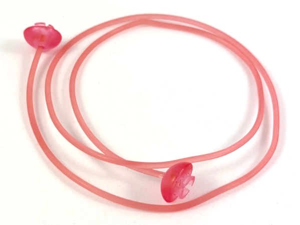Clikits Cord, Jelly String, 375mm, with Same Colored Caps in Trans-Pink