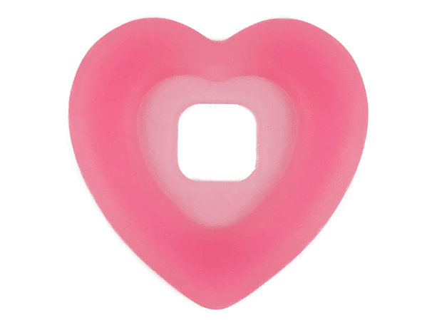Clikits Icon Accent, Heart 3 3/8 x 3 3/8 with Raised Border in Trans-Pink
