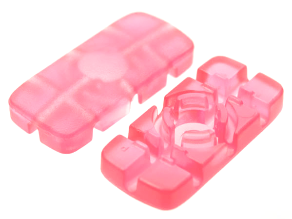 Clikits Icon, Rectangle 3L with Hole in Trans-Pink