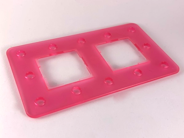 Clikits Frame, Rectangle 3 x 6 with 12 Holes in Trans-Pink