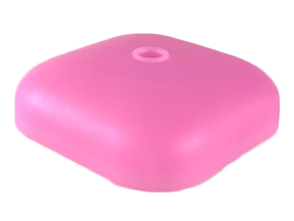 Clikits Container Box, Top / Lid, Square with 1 Hole in Trans-Pink
