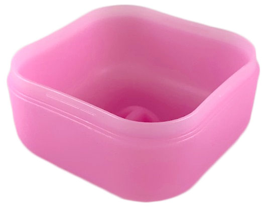 Clikits Container Box, Bottom, Square with 1 Hole in Trans-Pink