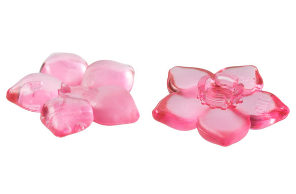 Clikits Icon, Flower 2 x 2 Large, 5 Petals with Pin in Trans-Pink