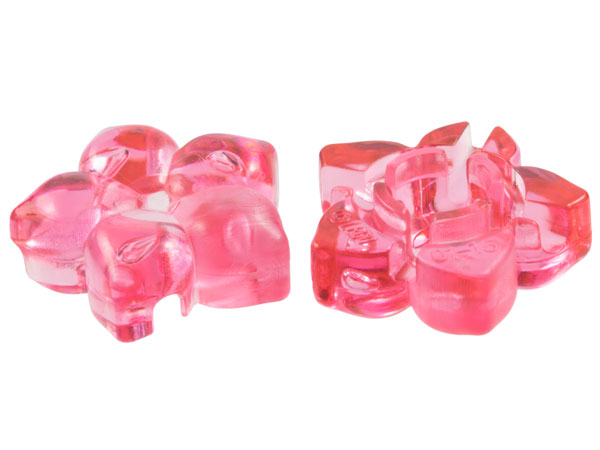 Clikits Icon, Flower 2 x 2 Large, 5 Petals with Hole in Trans-Pink