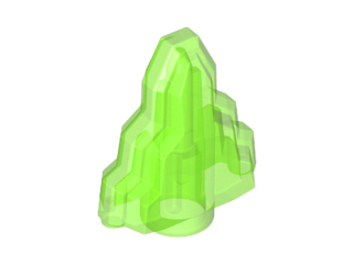 Rock 1 x 2 Crystal Stepped in Trans-Bright Green