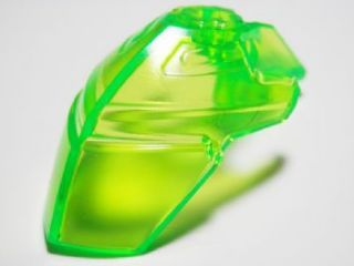 Large Figure Helmet / Visor with Clip in Trans-Bright Green