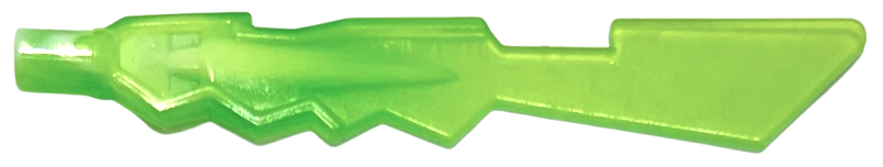 Weapon Sword with Jagged Edges and Marbled White Pattern in Trans-Bright Green