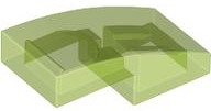 Brick Curved 2 x 1 No Studs [1/2 Bow] in Trans-Bright Green