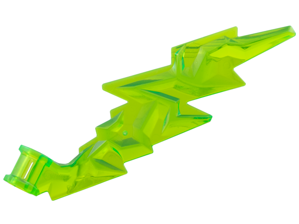 Wave / Lightning with Axle Hole in Trans-Bright Green