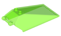 Windscreen 8 x 4 x 2 with Handle and 2 Studs [Solid Studs] [Plain] in Trans-Bright Green