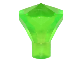 Rock 1 x 1 Jewel / Gem 24 Facet in Trans-Bright Green