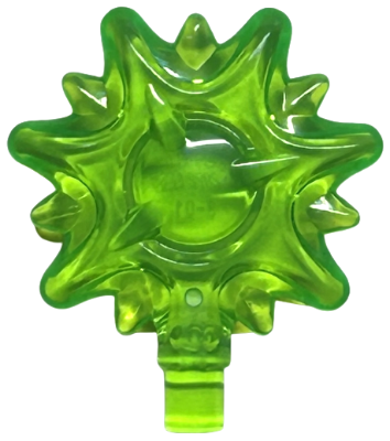 Wave / Power Burst / Flame / Magic Spell Effect, Large Dish with Stud in Trans-Bright Green