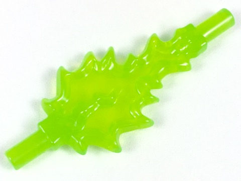 Wave / Power Burst / Flame, Bolt Large with Bar Ends in Trans-Bright Green