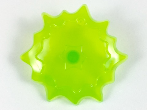 Wave / Power Burst / Flame, Shield Large with Bar End in Trans-Bright Green