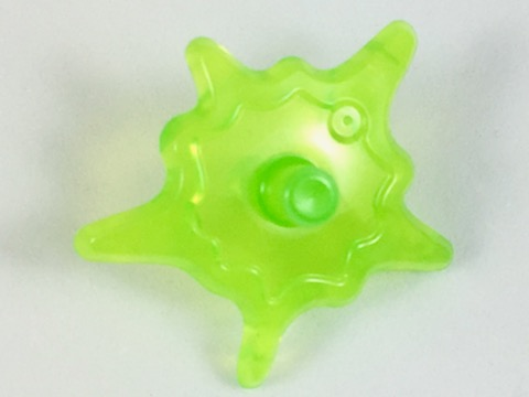 Wave / Power Burst / Flame, Shield Small with Bar Ends in Trans-Bright Green
