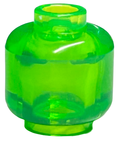 Minifig Head [Plain] [Hollow Stud] in Trans-Bright Green