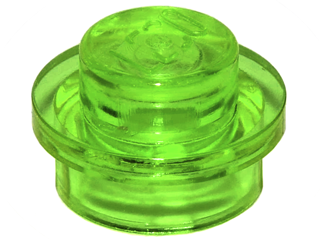 Plate Round 1 x 1 with Solid Stud in Trans-Bright Green