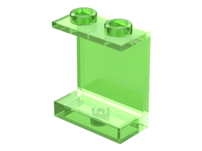 Panel 1 x 2 x 2 [Hollow Studs] in Trans-Bright Green