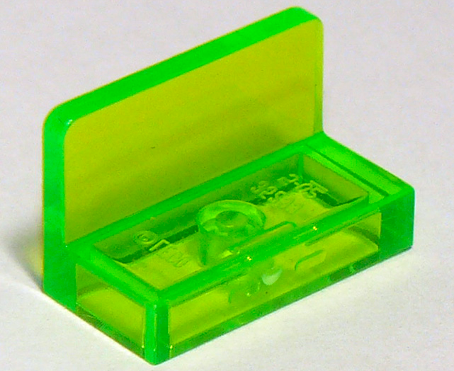 Panel 1 x 2 x 1 [Rounded Corners] in Trans-Bright Green